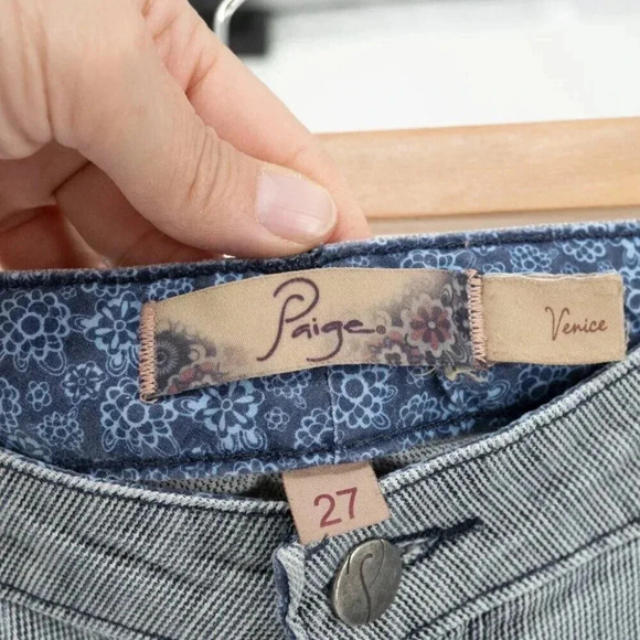 Paige Crop Jeans  Denim Venice light wash stretch size 27 - Picture 2 of 6